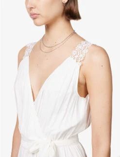 Paige Riviera Tiered-skirt Frilled-trim Rayon Midi Dress 9 Paige Riviera Tiered-skirt Frilled-trim Rayon Midi Dress -Whistles Closet Shop R04144121 WHITE ALT04