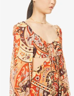 RIXO Kamilla Paisley-print Woven Midi Dress 9 RIXO Kamilla Paisley-print Woven Midi Dress -Whistles Closet Shop R04145173 GRACEPAISLEYCANYON ALT04