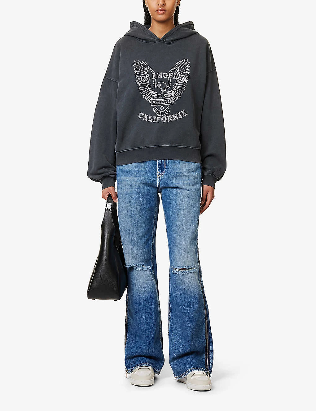 ANINE BING Eagle Graphic-print Organic-cotton Hoody 2 ANINE BING Eagle Graphic-print Organic-cotton Hoody - Image 2