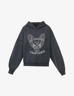 ANINE BING Eagle Graphic-print Organic-cotton Hoody