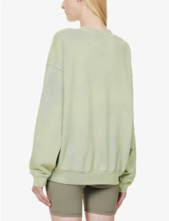 ANINE BING Jaci Logo-print Organic Cotton Sweatshirt 6 ANINE BING Jaci Logo-print Organic Cotton Sweatshirt -Whistles Closet Shop R04146365 WASHEDFADEDSEAFOAM ALT03