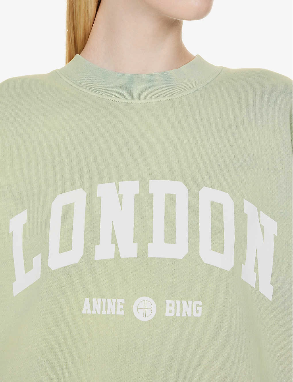 ANINE BING Jaci Logo-print Organic Cotton Sweatshirt 4 ANINE BING Jaci Logo-print Organic Cotton Sweatshirt - Image 4
