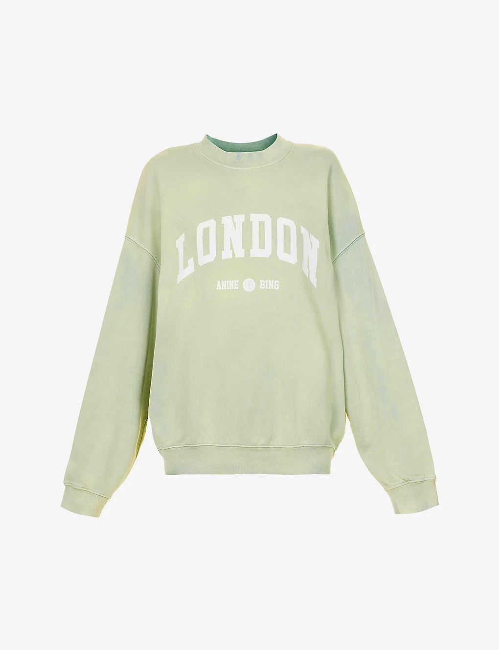 ANINE BING Jaci Logo-print Organic Cotton Sweatshirt 1 ANINE BING Jaci Logo-print Organic Cotton Sweatshirt