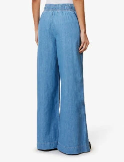 FRAME Drawstring Wide-leg High-rise Linen-blend Trousers 8 FRAME Drawstring Wide-leg High-rise Linen-blend Trousers -Whistles Closet Shop R04146426 ENCORE ALT03