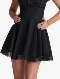 Kaia Square-neck A-line Woven Mini Dress 9 Kaia Square-neck A-line Woven Mini Dress -Whistles Closet Shop R04146887 BLACK ALT04