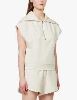 Varley Dexter Quarter-zip Stretch-jersey Sweatshirt 7 Varley Dexter Quarter-zip Stretch-jersey Sweatshirt -Whistles Closet Shop R04147430 BIRCH ALT02