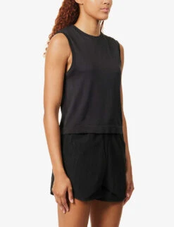 Varley Sleeveless Cropped Mesh Top 7 Varley Sleeveless Cropped Mesh Top -Whistles Closet Shop R04147448 SNOWWHITE ALT02