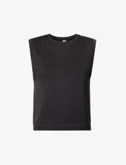 Varley Sleeveless Cropped Mesh Top