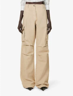 Coperni Wide-leg Mid-rise Cotton Trousers 7 Coperni Wide-leg Mid-rise Cotton Trousers -Whistles Closet Shop R04147539 BEIGEBEIGE ALT02
