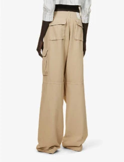 Coperni Wide-leg Mid-rise Cotton Trousers 8 Coperni Wide-leg Mid-rise Cotton Trousers -Whistles Closet Shop R04147539 BEIGEBEIGE ALT03