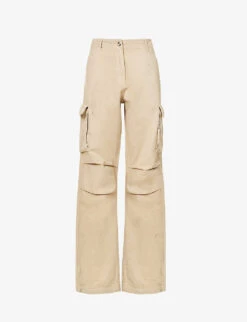 Coperni Wide-leg Mid-rise Cotton Trousers