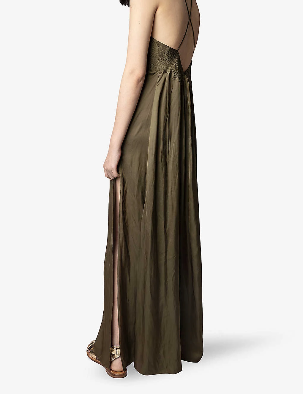 Zadig & Voltaire Rayonne Split-hem Recycled-polyester-blend Maxi Dress 3 Zadig & Voltaire Rayonne Split-hem Recycled-polyester-blend Maxi Dress - Image 3