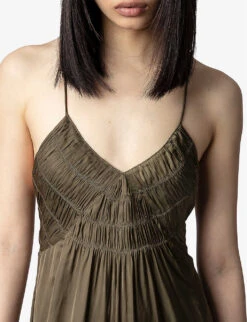 Zadig & Voltaire Rayonne Split-hem Recycled-polyester-blend Maxi Dress 9 Zadig & Voltaire Rayonne Split-hem Recycled-polyester-blend Maxi Dress -Whistles Closet Shop R04147731 LAURIER ALT04