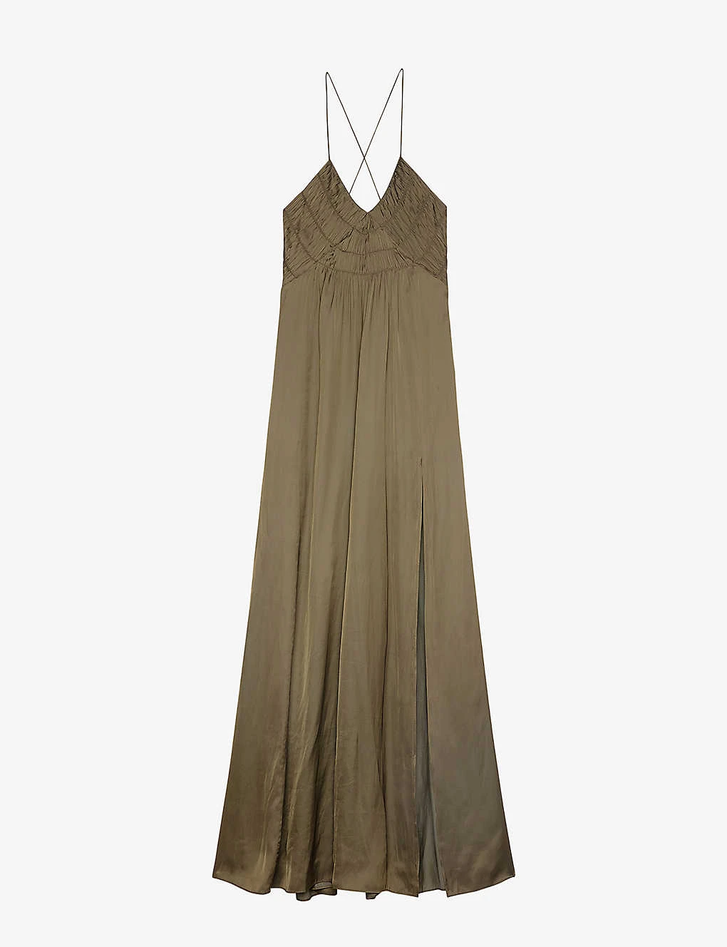 Zadig & Voltaire Rayonne Split-hem Recycled-polyester-blend Maxi Dress 1 Zadig & Voltaire Rayonne Split-hem Recycled-polyester-blend Maxi Dress