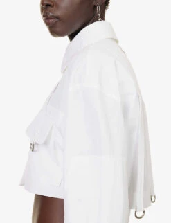 Cropped Patch-pocket Cotton Shirt 9 Cropped Patch-pocket Cotton Shirt -Whistles Closet Shop R04148952 WHITEWHIT ALT04