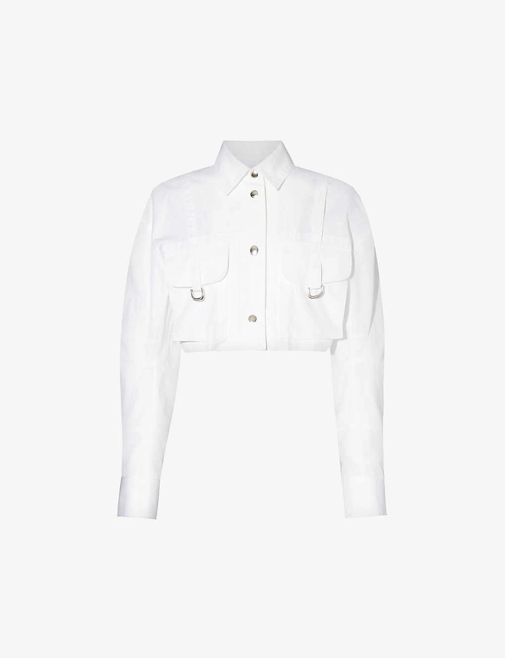 Cropped Patch-pocket Cotton Shirt 1 Cropped Patch-pocket Cotton Shirt