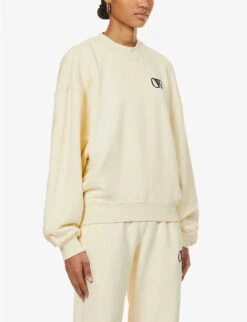 Logo-embroidered Relaxed-fit Cotton Sweatshirt 7 Logo-embroidered Relaxed-fit Cotton Sweatshirt -Whistles Closet Shop R04149017 BEIGE ALT02