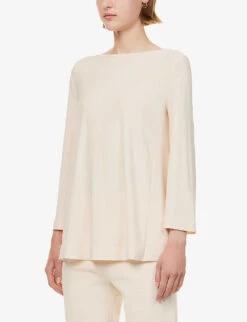 Max Mara Pampas Relaxed-fit Stretch-woven Top 7 Max Mara Pampas Relaxed-fit Stretch-woven Top -Whistles Closet Shop R04149121 IVORY ALT02