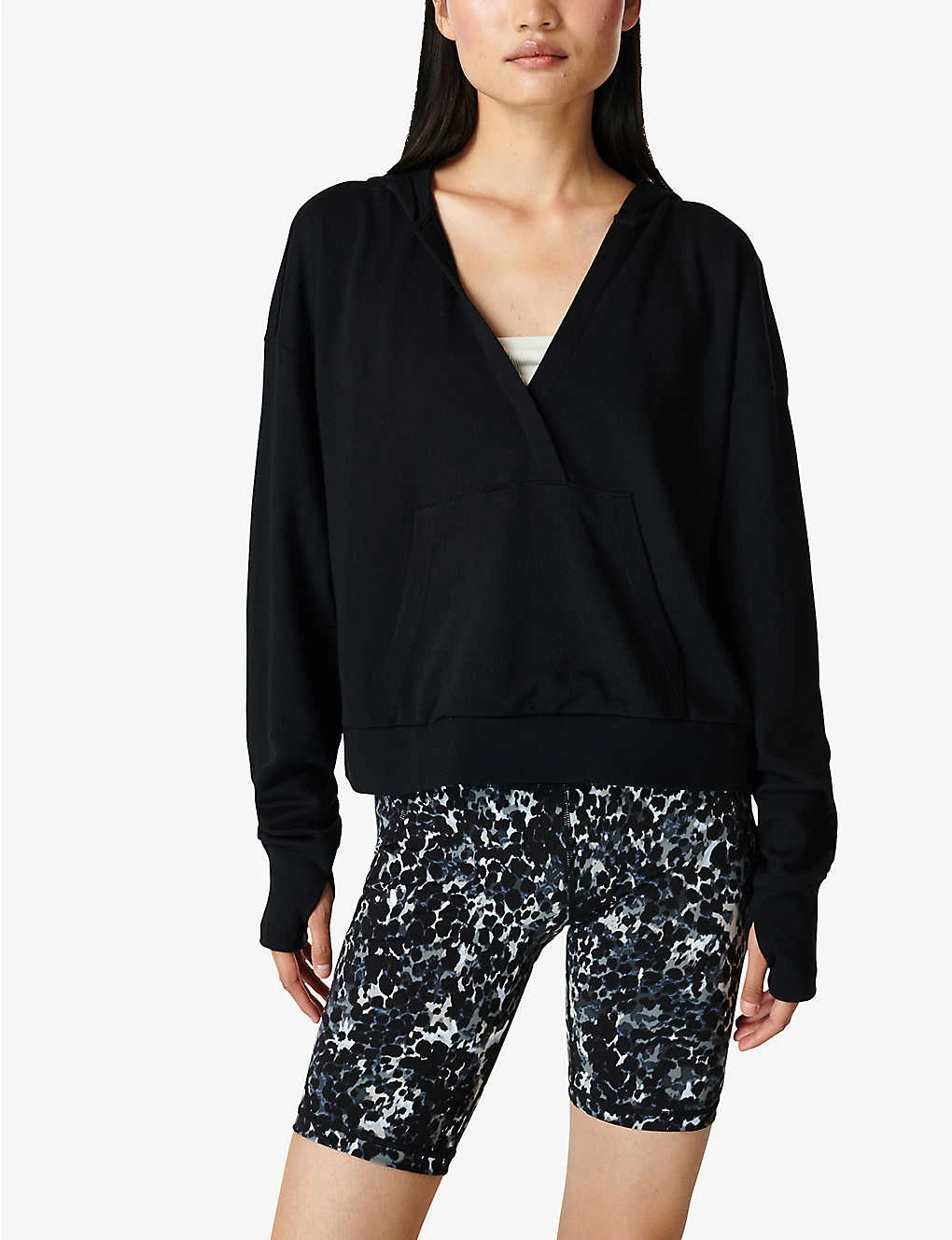 Sweaty Betty After Class V-neck Organic Cotton-blend Hoody 3 Sweaty Betty After Class V-neck Organic Cotton-blend Hoody - Image 3