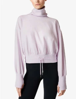 Sweaty Betty Melody Fleece Cotton-blend Sweatshirt 7 Sweaty Betty Melody Fleece Cotton-blend Sweatshirt -Whistles Closet Shop R04150391 DEWPURPLE ALT02