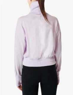Sweaty Betty Melody Fleece Cotton-blend Sweatshirt 8 Sweaty Betty Melody Fleece Cotton-blend Sweatshirt -Whistles Closet Shop R04150391 DEWPURPLE ALT03
