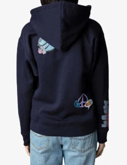 Zadig & Voltaire Spencer Core Cho-pattern Organic-cotton Hoodie 8 Zadig & Voltaire Spencer Core Cho-pattern Organic-cotton Hoodie -Whistles Closet Shop R04151997 ENCRE ALT03