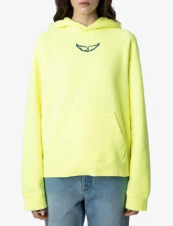 Zadig & Voltaire Georgy Palm Tree Photo-print Organic Cotton-blend Hoody -Whistles Closet Shop R04152003 NEON ALT02