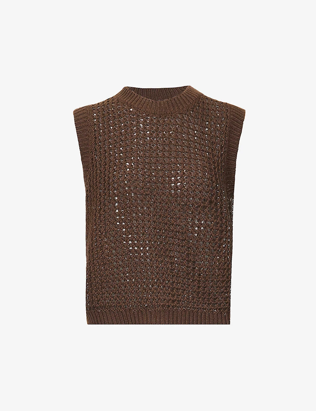 THEORY Textured Sleeveless Cotton Knitted Vest 1 THEORY Textured Sleeveless Cotton Knitted Vest