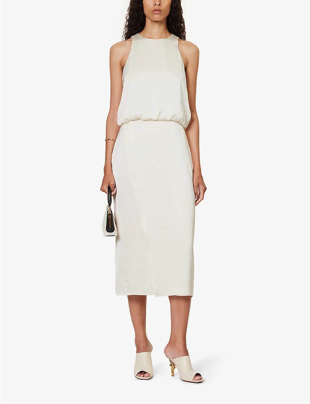 THEORY Round-neck Split-hem Satin Maxi Dress 2 THEORY Round-neck Split-hem Satin Maxi Dress - Image 2