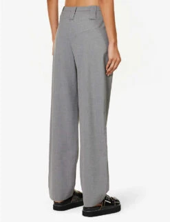 Ganni Bead-embellished Straight-leg Mid-rise Stretch-woven Trousers 8 Ganni Bead-embellished Straight-leg Mid-rise Stretch-woven Trousers -Whistles Closet Shop R04152930 PALOMAMELANGE ALT03