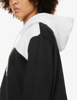Calvin Klein Colour-blocked Contrast-panel Woven Hoody -Whistles Closet Shop R04153241 CKBLACK ALT05