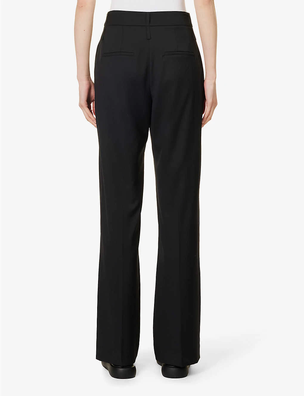 Wide-leg Mid-rise Wool Trousers 4 Wide-leg Mid-rise Wool Trousers - Image 4