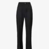 Wide-leg Mid-rise Wool Trousers