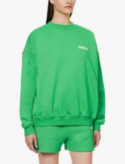 Resort Logo-print Cotton-jersey Sweatshirt -Whistles Closet Shop R04153624 KELLYGREEN ALT02