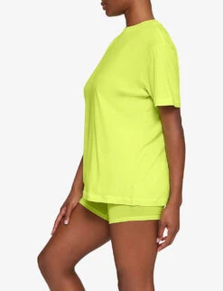 Boyfriend Oversized Stretch-woven T-shirt -Whistles Closet Shop R04153775 YELLOWHIGHLIGHTER ALT02
