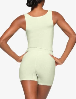 Soft Lounge Ribbed Stretch-jersey Top 7 Soft Lounge Ribbed Stretch-jersey Top -Whistles Closet Shop R04153805 HONEYDEW ALT03