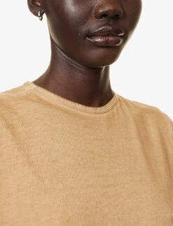 No.33 Faded-wash Organic Cotton Top -Whistles Closet Shop R04154385 46SANDWASH ALT04