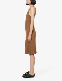 Vince V-neck Ribbed Stretch-knit Midi Dress 7 Vince V-neck Ribbed Stretch-knit Midi Dress -Whistles Closet Shop R04154653 NILE ALT02
