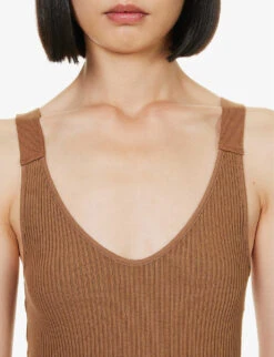 Vince V-neck Ribbed Stretch-knit Midi Dress 9 Vince V-neck Ribbed Stretch-knit Midi Dress -Whistles Closet Shop R04154653 NILE ALT04