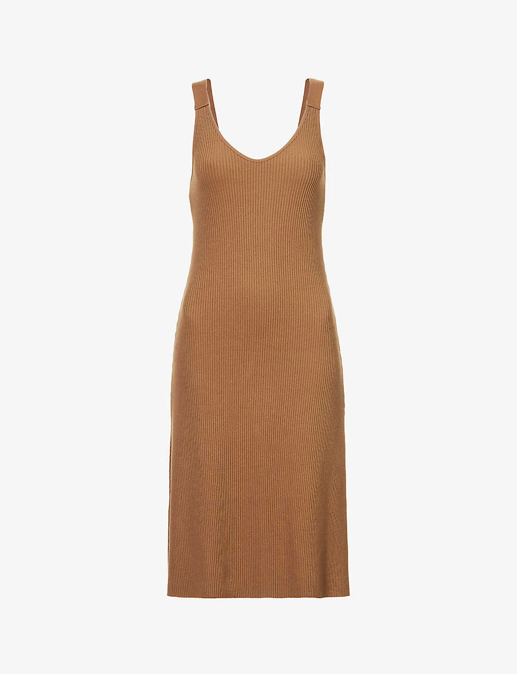 Vince V-neck Ribbed Stretch-knit Midi Dress 1 Vince V-neck Ribbed Stretch-knit Midi Dress