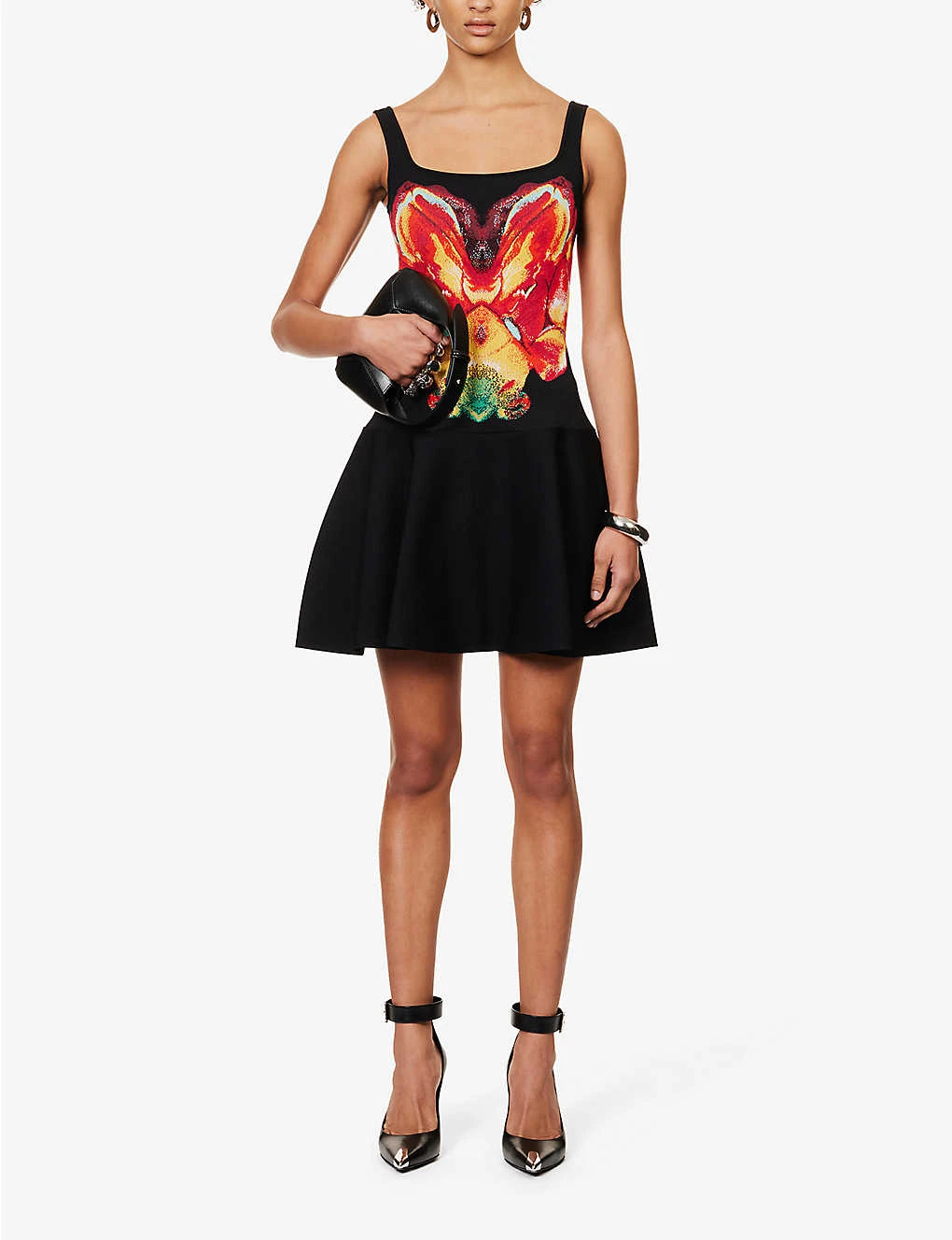 Alexander McQueen Solarised Orchid Graphic-print Knitted Mini Dress 2 Alexander McQueen Solarised Orchid Graphic-print Knitted Mini Dress - Image 2
