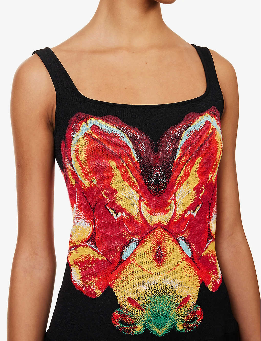 Alexander McQueen Solarised Orchid Graphic-print Knitted Mini Dress 5 Alexander McQueen Solarised Orchid Graphic-print Knitted Mini Dress - Image 5