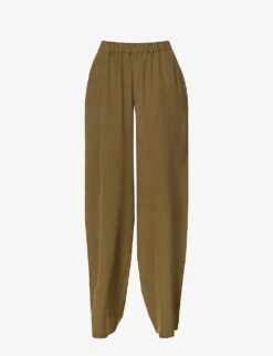 Max Mara Zigano Relaxed-fit High-rise Silk Trousers