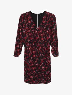 Ikks Floral-print Long-sleeved Woven Mini Dress