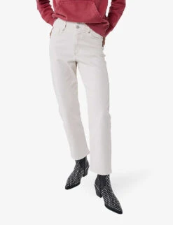 Ikks Slouchy Cropped-leg Mid-rise Stretch-denim Jeans -Whistles Closet Shop R04156350 PEARLY ALT02