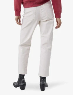 Ikks Slouchy Cropped-leg Mid-rise Stretch-denim Jeans -Whistles Closet Shop R04156350 PEARLY ALT03