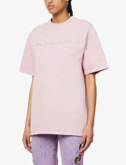 Filthy Rich Crystal-embellished Cotton T-shirt 8 Filthy Rich Crystal-embellished Cotton T-shirt -Whistles Closet Shop R04156847 ROSE ALT02