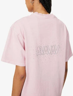 Filthy Rich Crystal-embellished Cotton T-shirt 11 Filthy Rich Crystal-embellished Cotton T-shirt -Whistles Closet Shop R04156847 ROSE ALT05