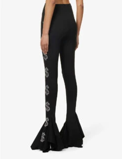 $ Martha Flared-leg High-rise Stretch-woven Trousers -Whistles Closet Shop R04156853 BLACK ALT03