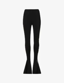 $ Martha Flared-leg High-rise Stretch-woven Trousers